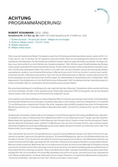 1. Meisterkonzert - Programmänderung - 28.10.2025